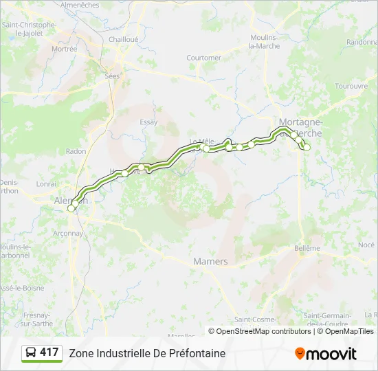 Mapa de 417 de autobús