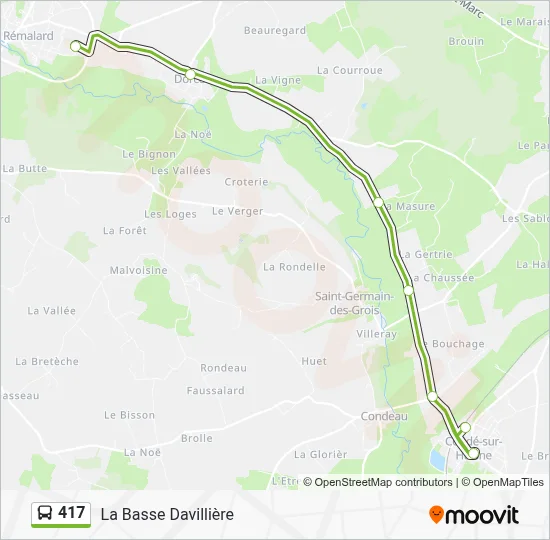 Plan de la ligne 417 de bus