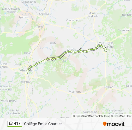Plan de la ligne 417 de bus