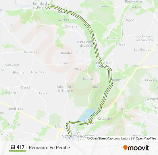 Plan de la ligne 417 de bus