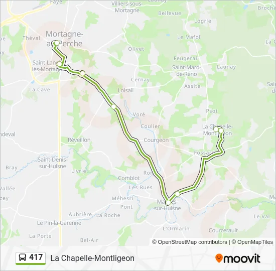 Plan de la ligne 417 de bus