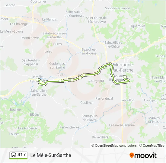 Plan de la ligne 417 de bus