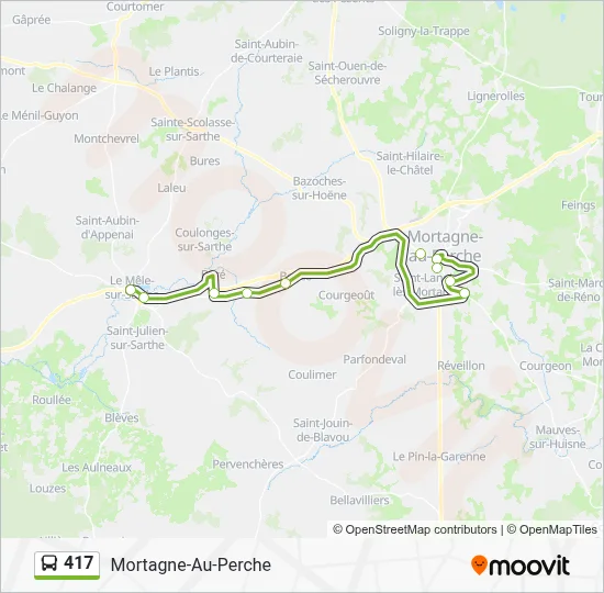 Plan de la ligne 417 de bus