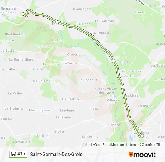 Plan de la ligne 417 de bus