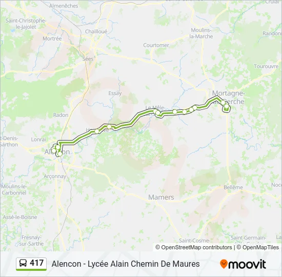 417 Bus Line Map