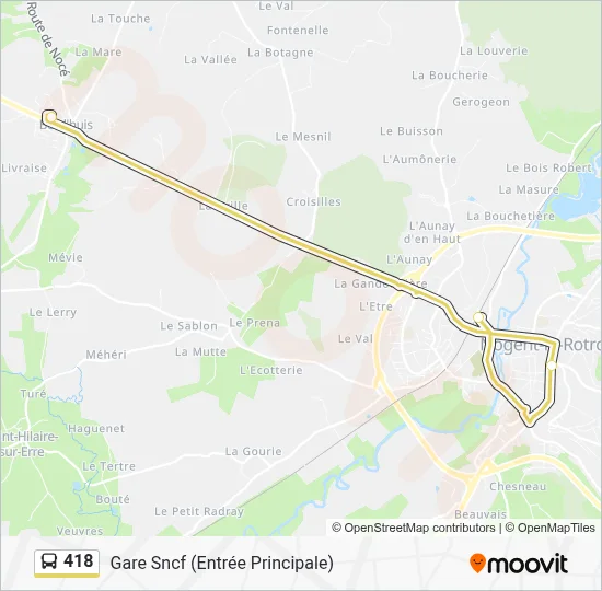 Mapa de 418 de autobús