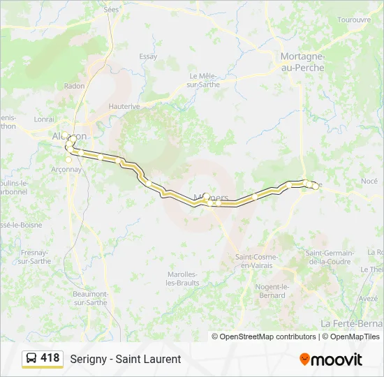Mapa de 418 de autobús