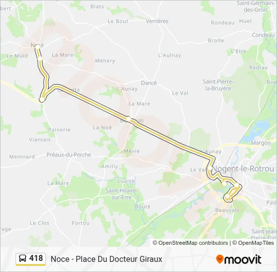 Mapa de 418 de autobús