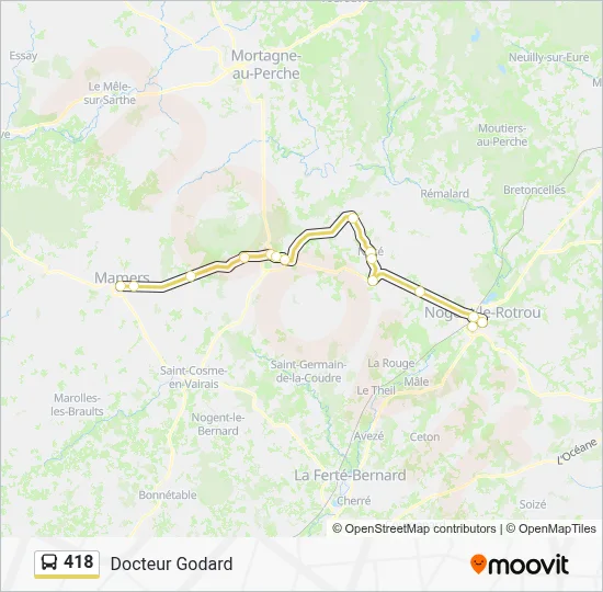 Plan de la ligne 418 de bus