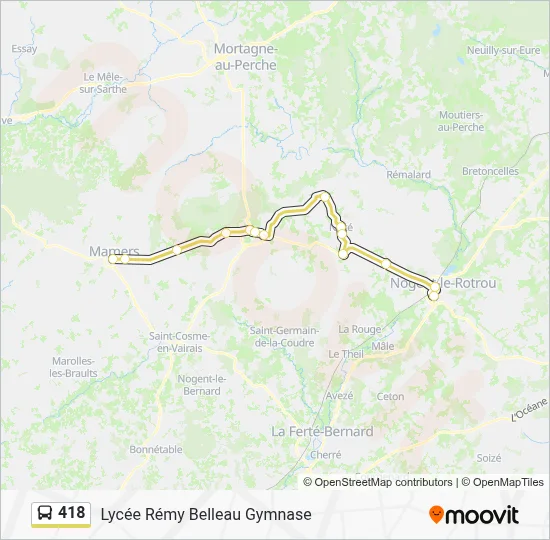 Plan de la ligne 418 de bus