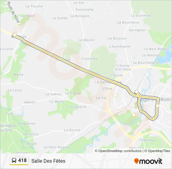 Mapa de 418 de autobús