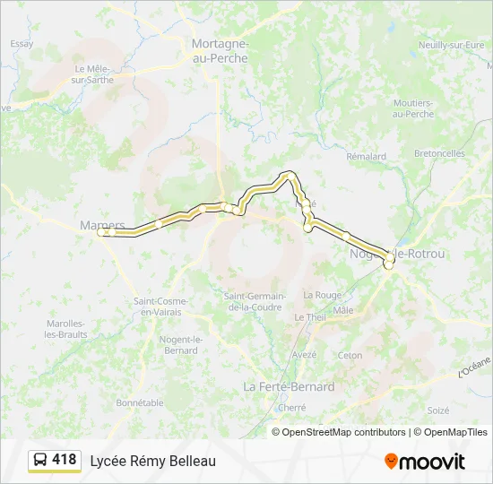 418 Bus Line Map