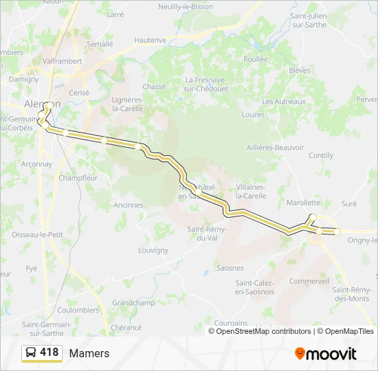 418 Bus Line Map