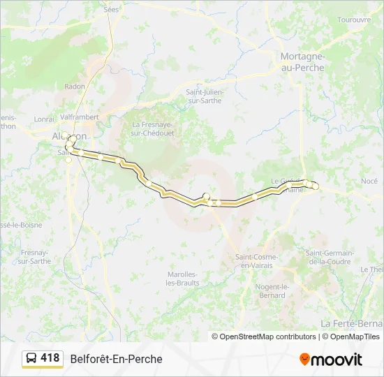 Plan de la ligne 418 de bus