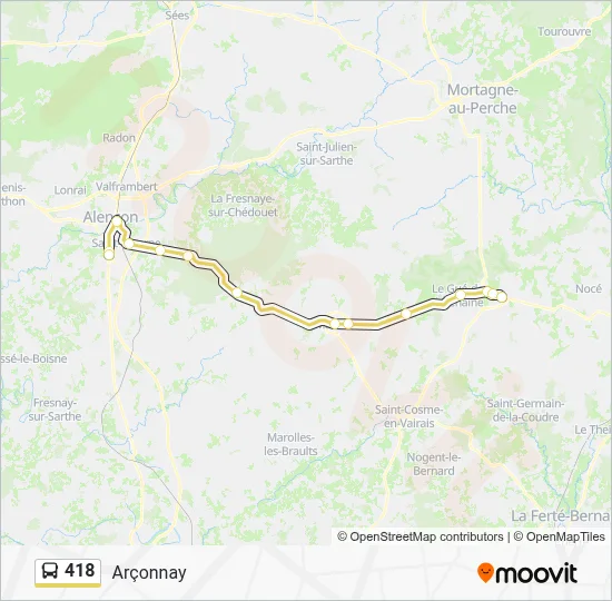 418 Bus Line Map