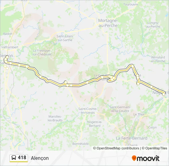 418 Bus Line Map