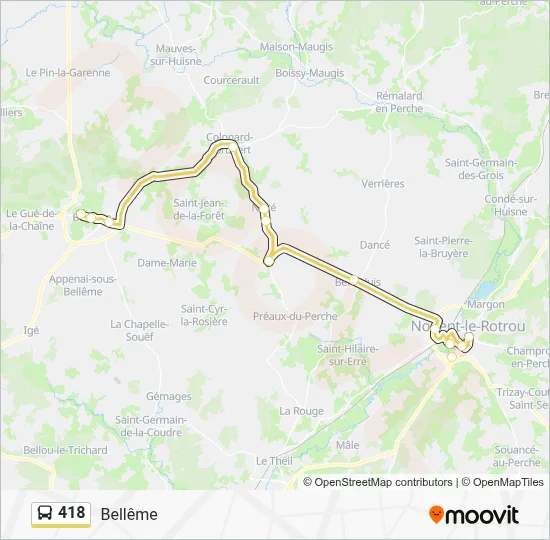 418 Bus Line Map
