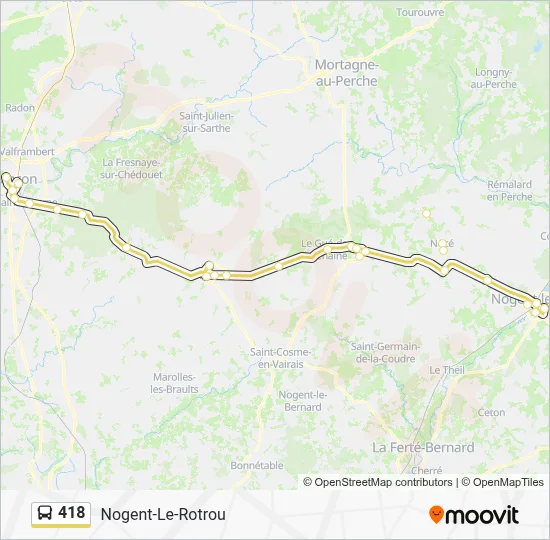 418 Bus Line Map