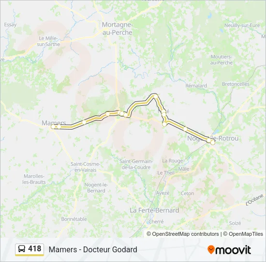 Plan de la ligne 418 de bus