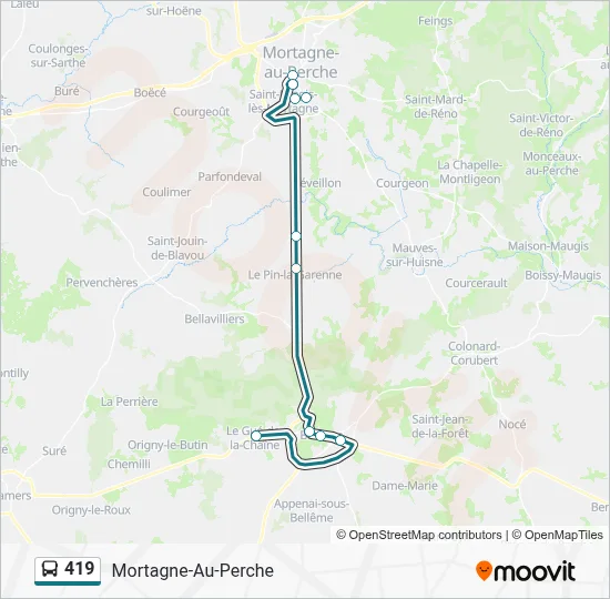 419 Bus Line Map