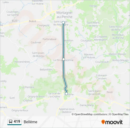 419 Bus Line Map