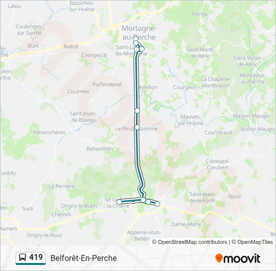 419 Bus Line Map