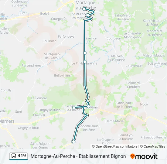 419 Bus Line Map