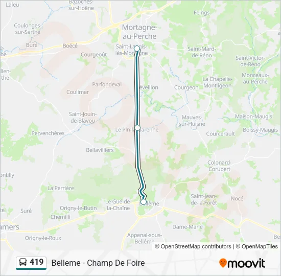 419 Bus Line Map