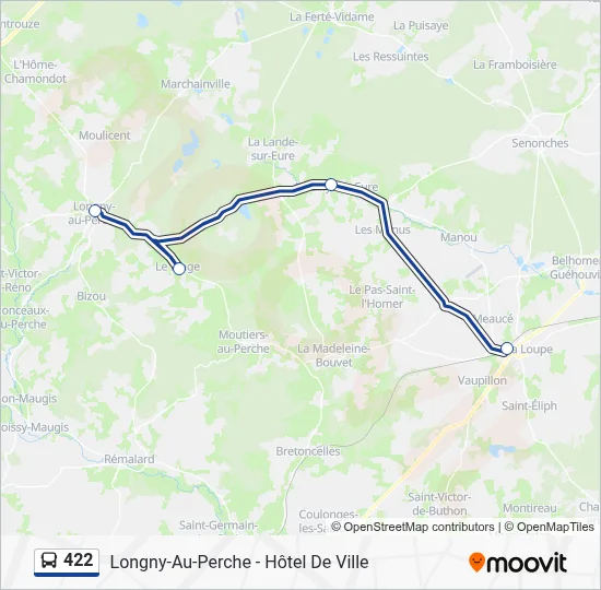 Plan de la ligne 422 de bus
