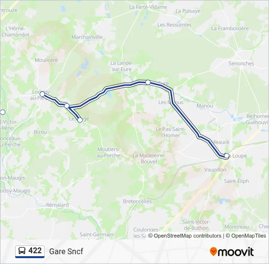 Plan de la ligne 422 de bus