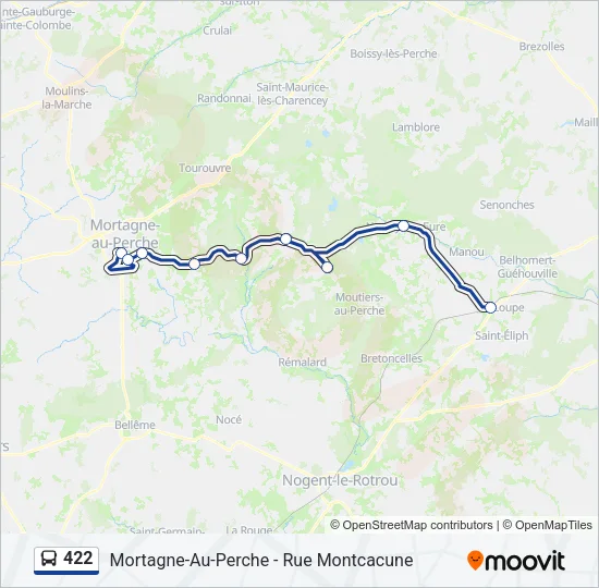 422 Bus Line Map
