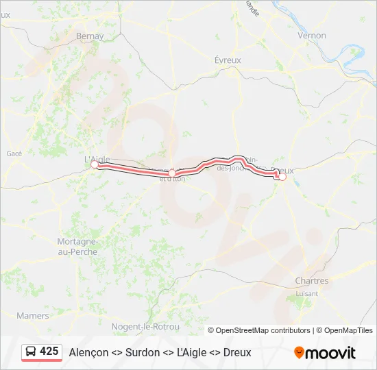 425 Bus Line Map