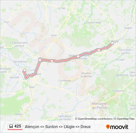 425 Bus Line Map