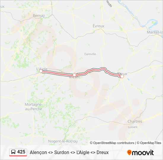 425 Bus Line Map