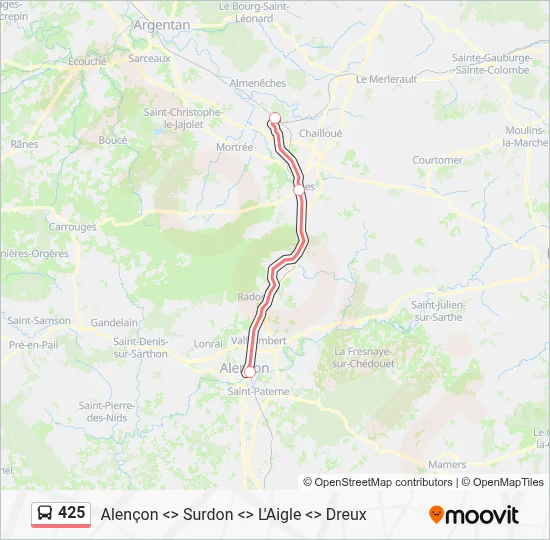 425 Bus Line Map