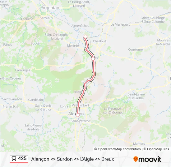 425 Bus Line Map