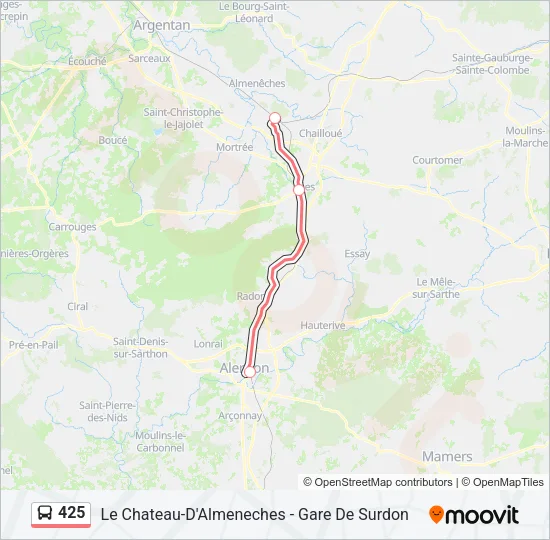 425 Bus Line Map