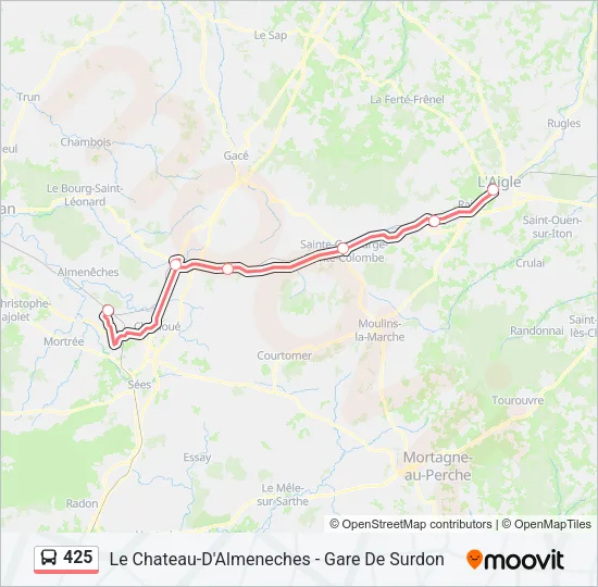 425 Bus Line Map