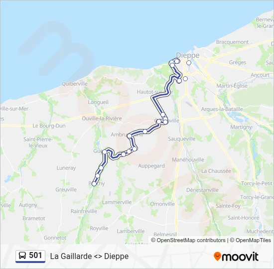 Plan de la ligne 501 de bus