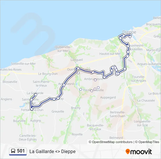 501 Bus Line Map