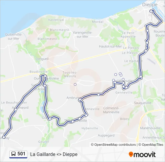 501 Bus Line Map