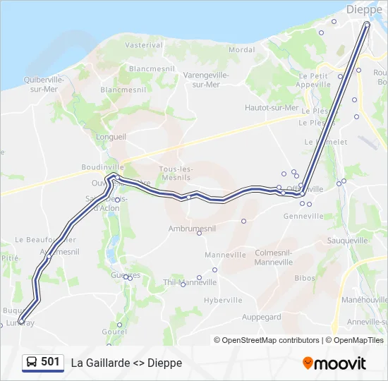 501 Bus Line Map