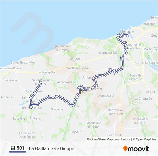 501 Bus Line Map