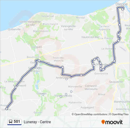 501 Bus Line Map