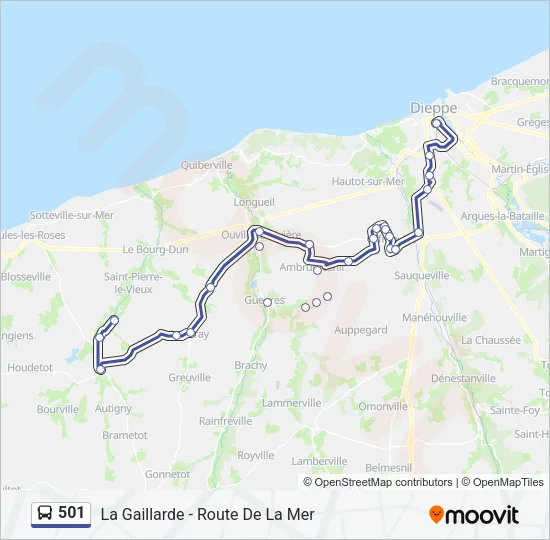 501 Bus Line Map