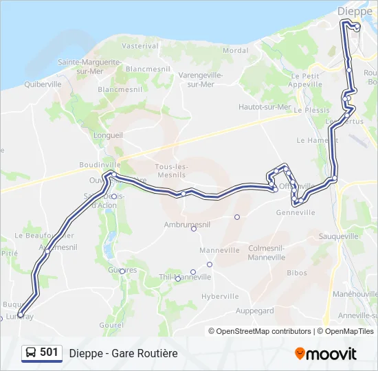 501 Bus Line Map