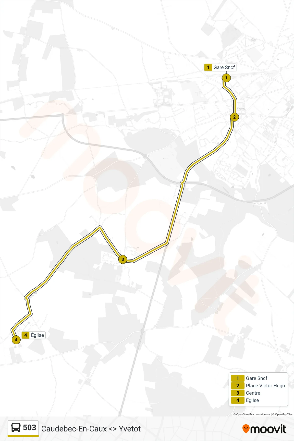 Recorrido y paradas de la línea 503 de autobús (Bois-Himont) en el mapa