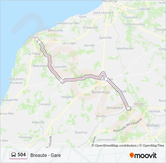 504 Bus Line Map