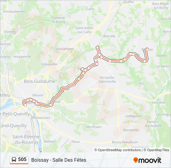 505 Bus Line Map