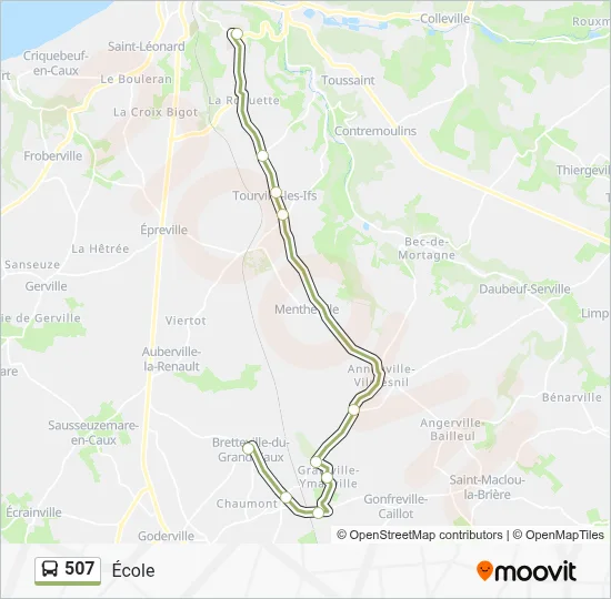 Mapa de 507 de autobús